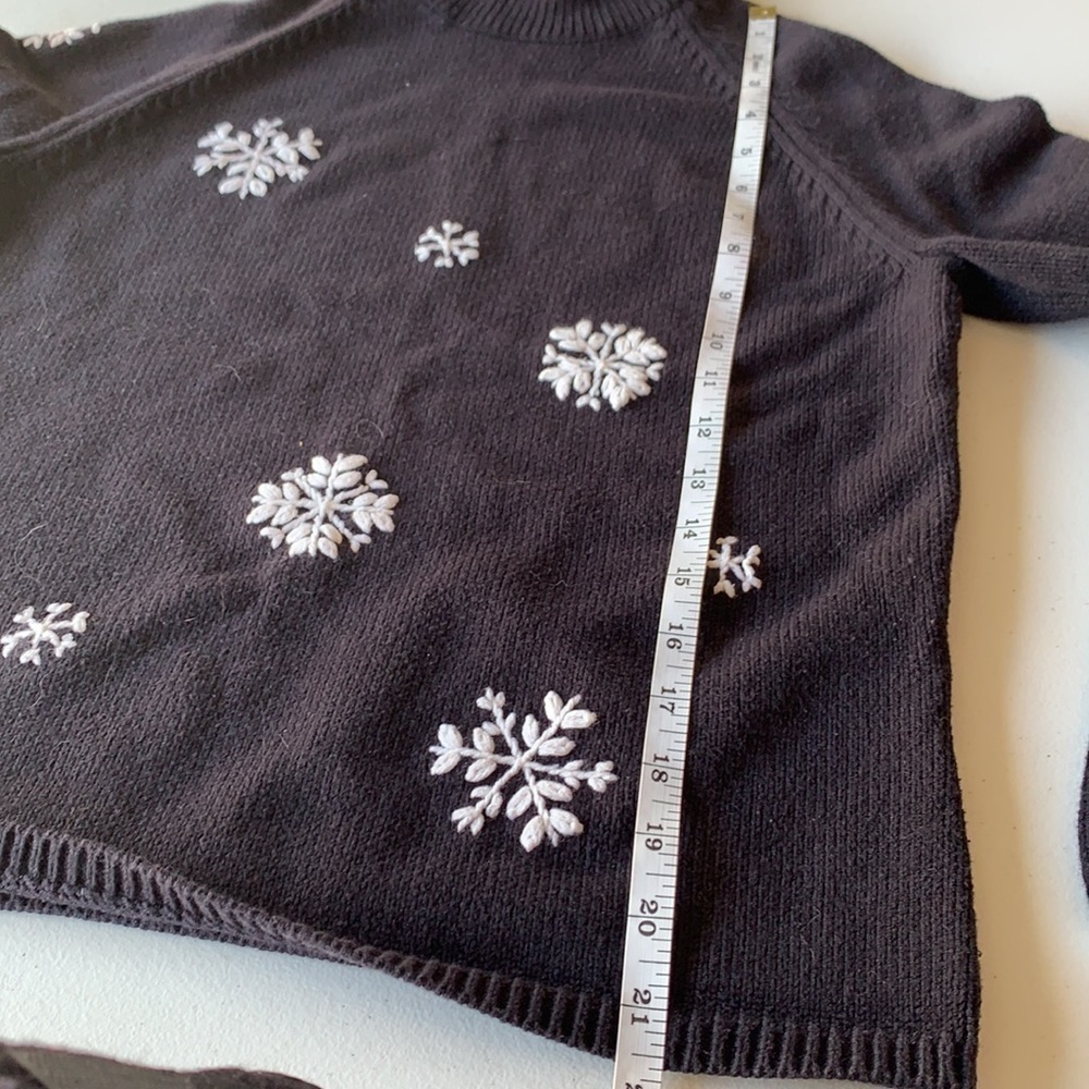 Sonoma Christmas winter sweater black with white snowflakes turtleneck S - Picture 7 of 10